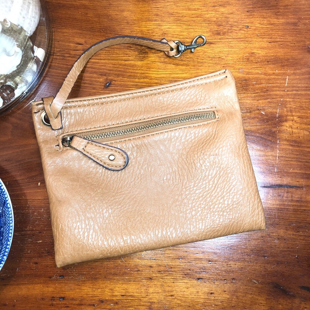 BRAND UNKNOWN|BROWN LEATHER COIN PURSE|NS